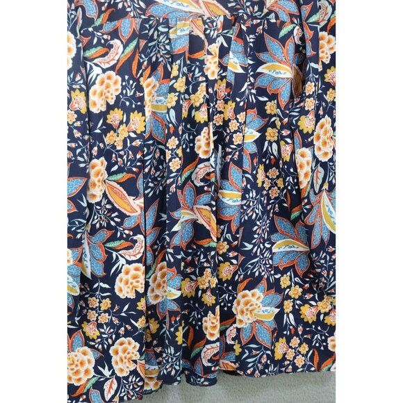 Umgee 3/4 Belled Sleeves Silky Tunic-Size XL-Dark Floral-Whimsigoth - Picture 8 of 9